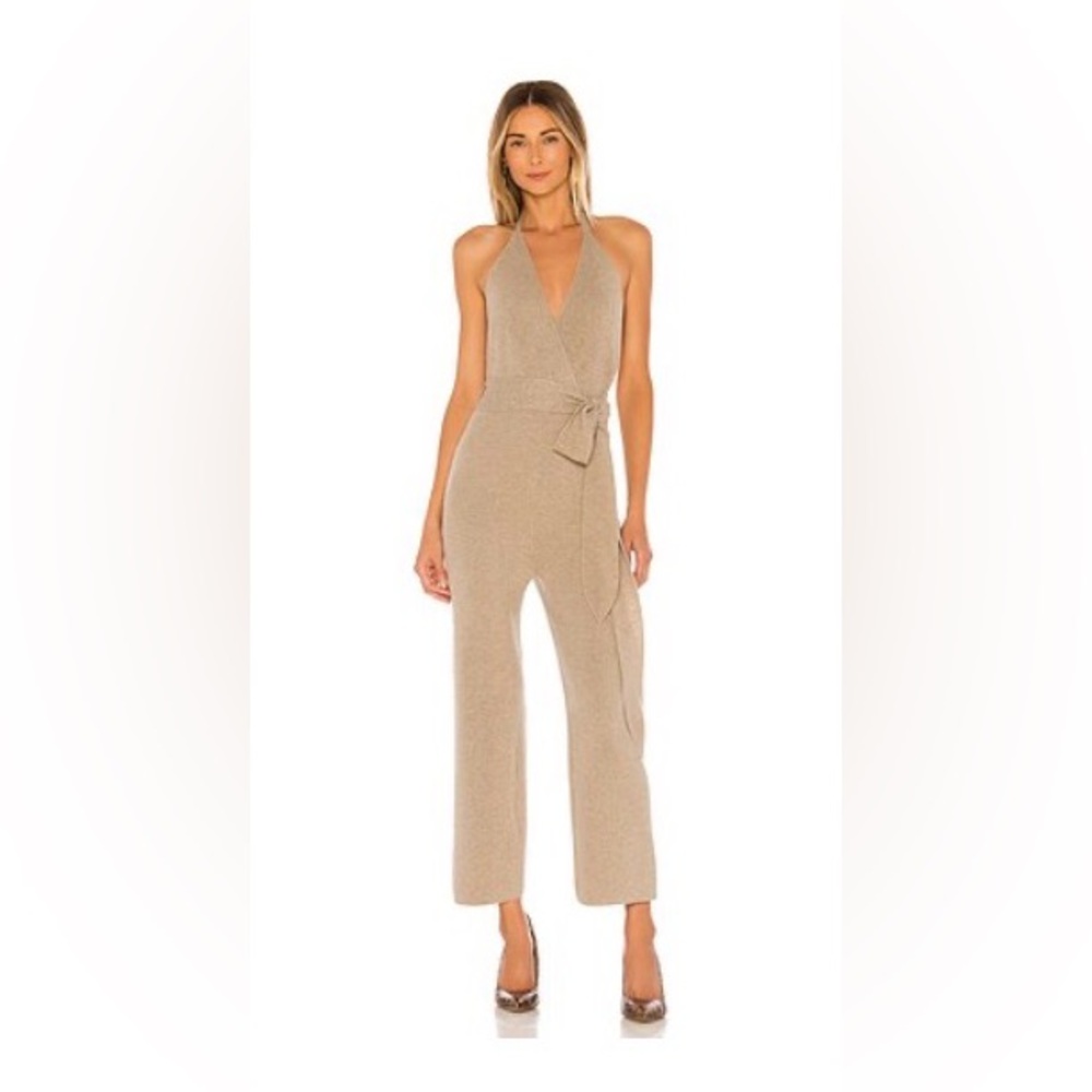 NANUSHKA Tilli Jumpsuit in Stone cashmere blend